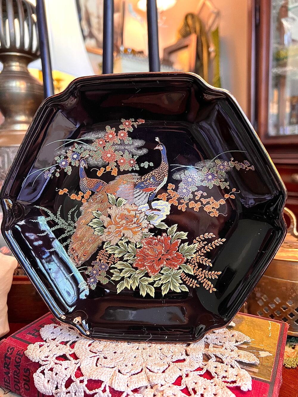 Vintage Peacock Plate - Made in Japan